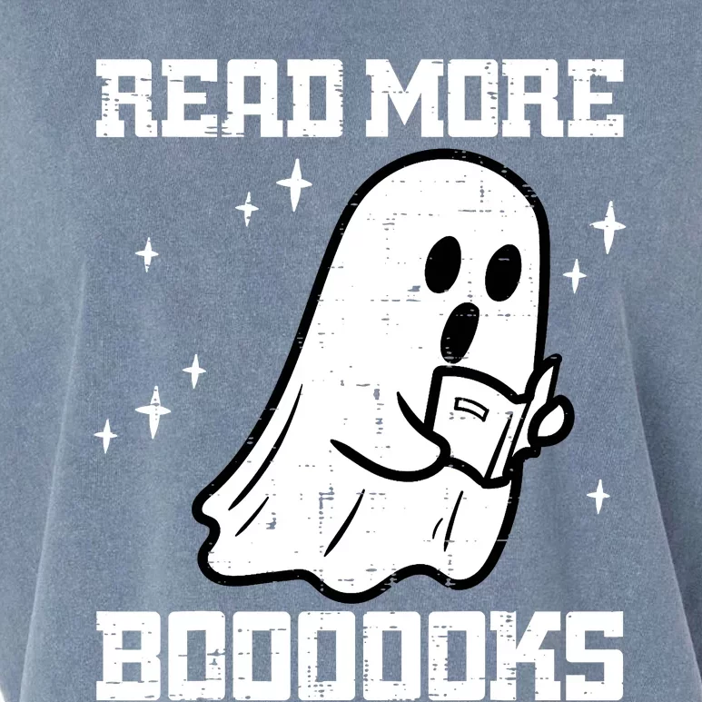 Cute Booooks Ghost Read More Books Funny Teacher Garment-Dyed Women's Muscle Tee