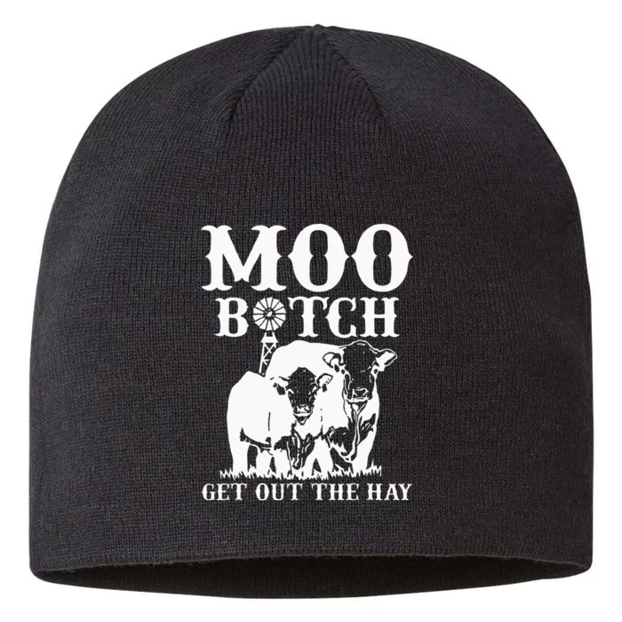 Cows Bitch Get Out the Hay Farmer Life Cow Bitch Sarcastic 8 1/2in Sustainable Knit Beanie