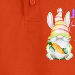 Cute Bunny Gnome Ears Rabbit Hunting Happy Easter Day Gift Dry Zone Grid Performance Polo