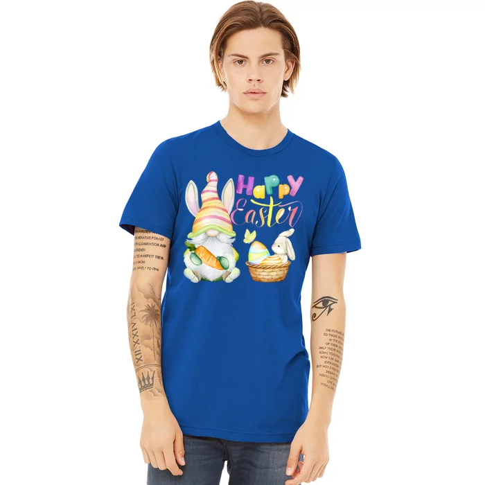 Cute Bunny Gnome Ears Rabbit Hunting Happy Easter Day Gift Premium T-Shirt