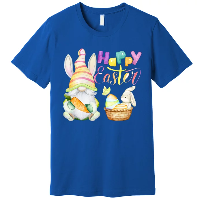 Cute Bunny Gnome Ears Rabbit Hunting Happy Easter Day Gift Premium T-Shirt