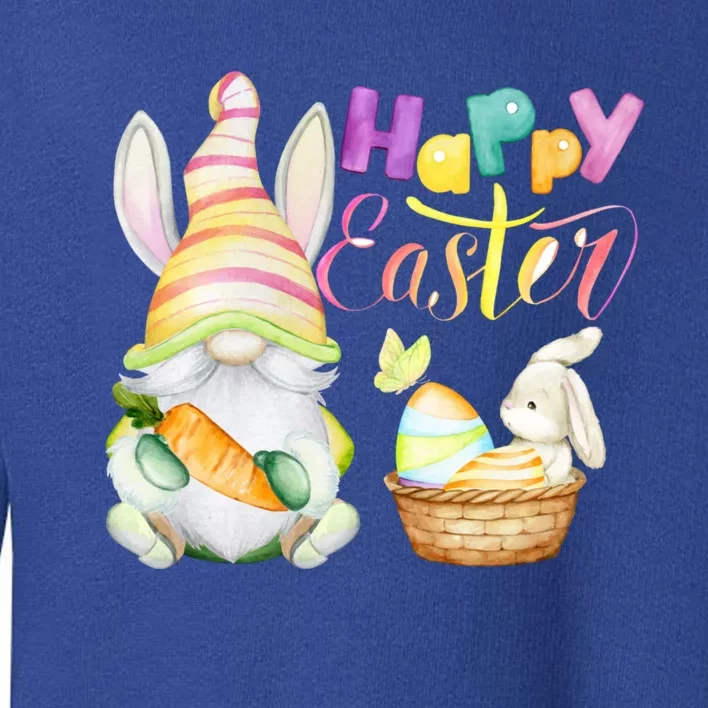 Cute Bunny Gnome Ears Rabbit Hunting Happy Easter Day Gift Toddler Sweatshirt