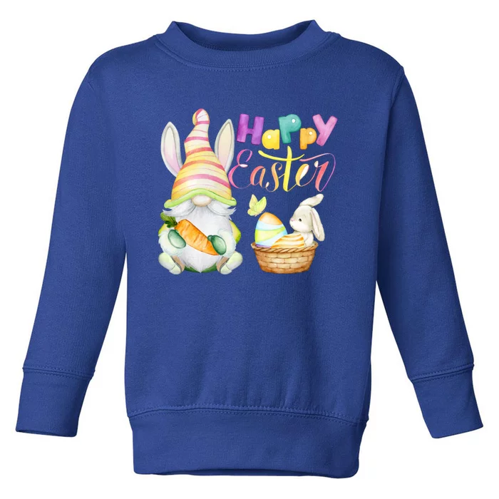 Cute Bunny Gnome Ears Rabbit Hunting Happy Easter Day Gift Toddler Sweatshirt