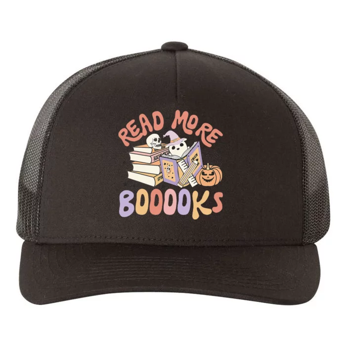 Cute Booooks Ghost Read More Books Funny Teacher Halloween Yupoong Adult 5-Panel Trucker Hat