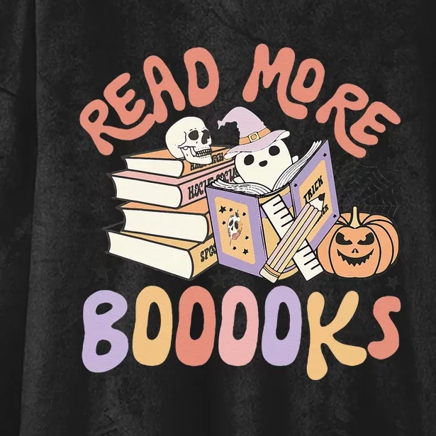 Cute Booooks Ghost Read More Books Funny Teacher Halloween Hooded Wearable Blanket