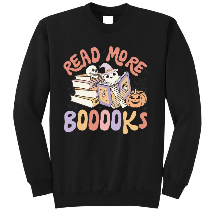 Cute Booooks Ghost Read More Books Funny Teacher Halloween Tall Sweatshirt