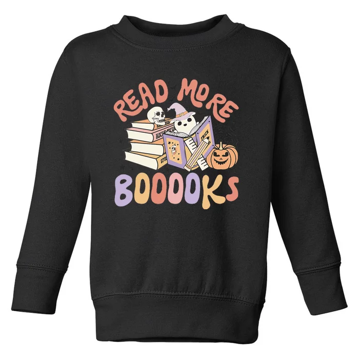 Cute Booooks Ghost Read More Books Funny Teacher Halloween Toddler Sweatshirt