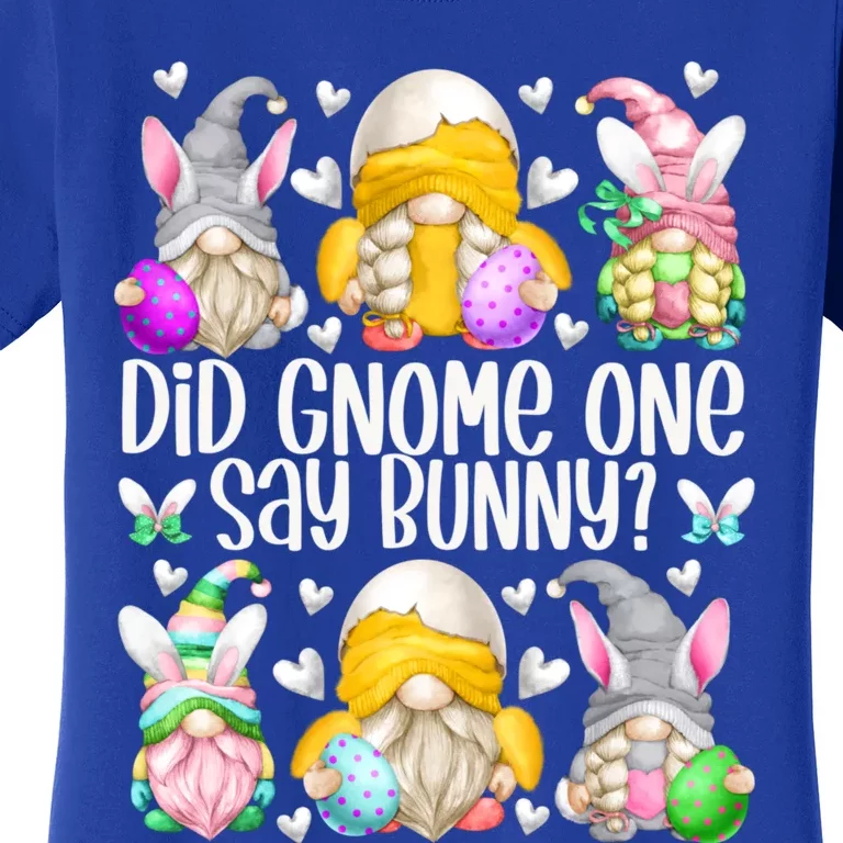 Cute Bunny Gnome Pun For Chicken Mom Funny Easter Chicken Funny Gift Women's T-Shirt