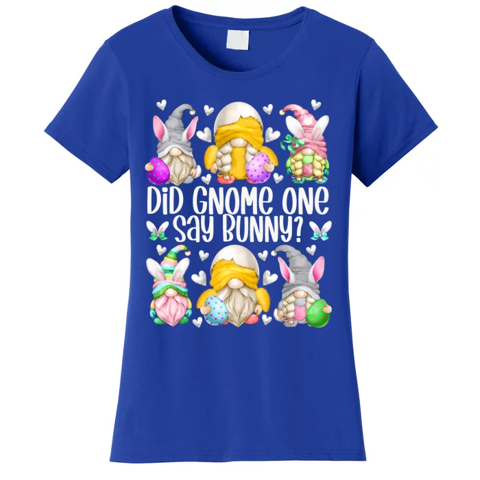 Cute Bunny Gnome Pun For Chicken Mom Funny Easter Chicken Funny Gift Women's T-Shirt