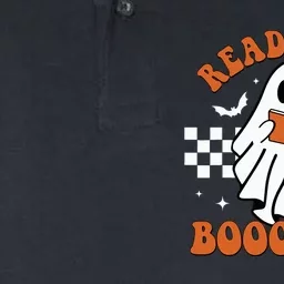 Cute Booooks Ghost Read More Books Funny Teacher Halloween Softstyle Adult Sport Polo