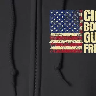 Cigars Bourbon Guns And Freedom American Flag Full Zip Hoodie