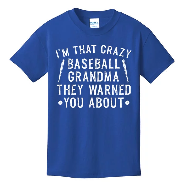 Crazy Baseball Grandma Cute Gift Kids T-Shirt