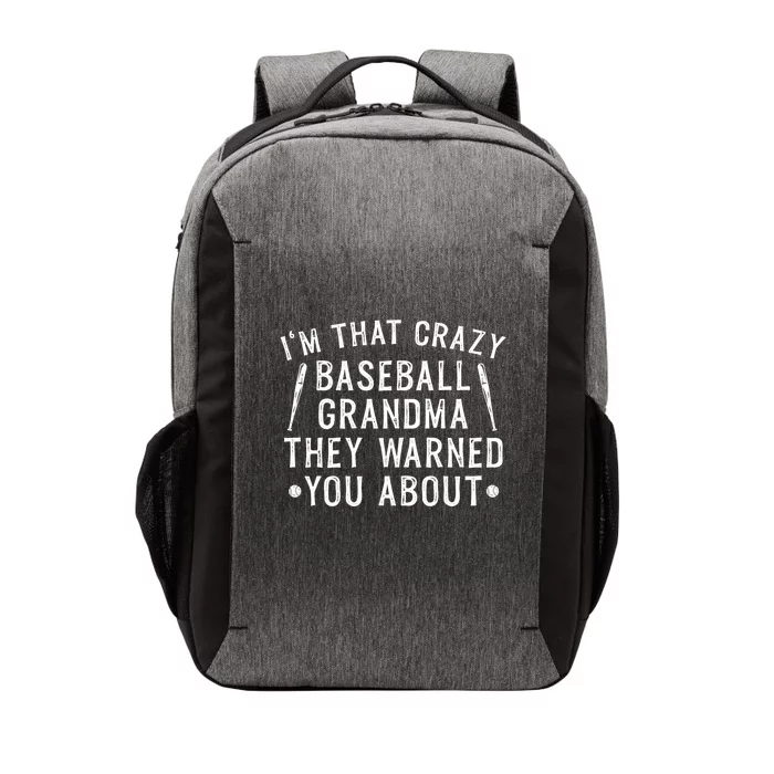 Crazy Baseball Grandma Cute Gift Vector Backpack