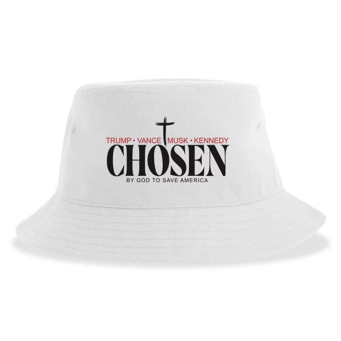 Chosen By God To Save America Trump Vance Musk Kennedy Sustainable Bucket Hat