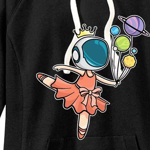 Cute Ballerina Girl Space Astronaut Women's Fleece Hoodie