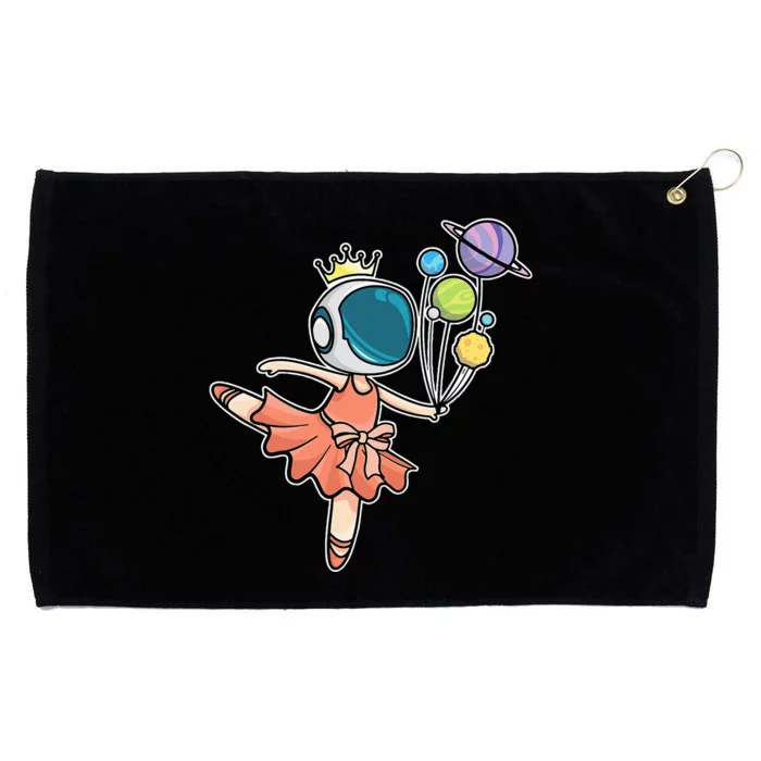 Cute Ballerina Girl Space Astronaut Grommeted Golf Towel