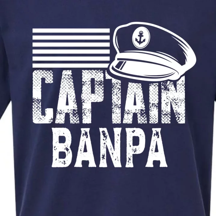 Captain Banpa Gift Sailing Captain Hat Boat Owner Boating Gift Sueded Cloud Jersey T-Shirt