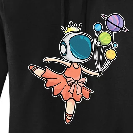 Cute Ballerina Girl Space Astronaut Women's Pullover Hoodie