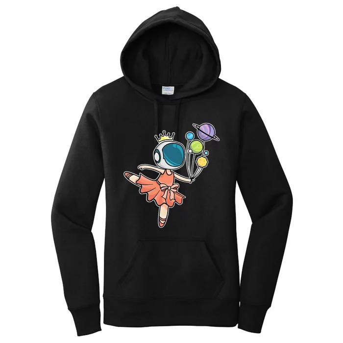 Cute Ballerina Girl Space Astronaut Women's Pullover Hoodie