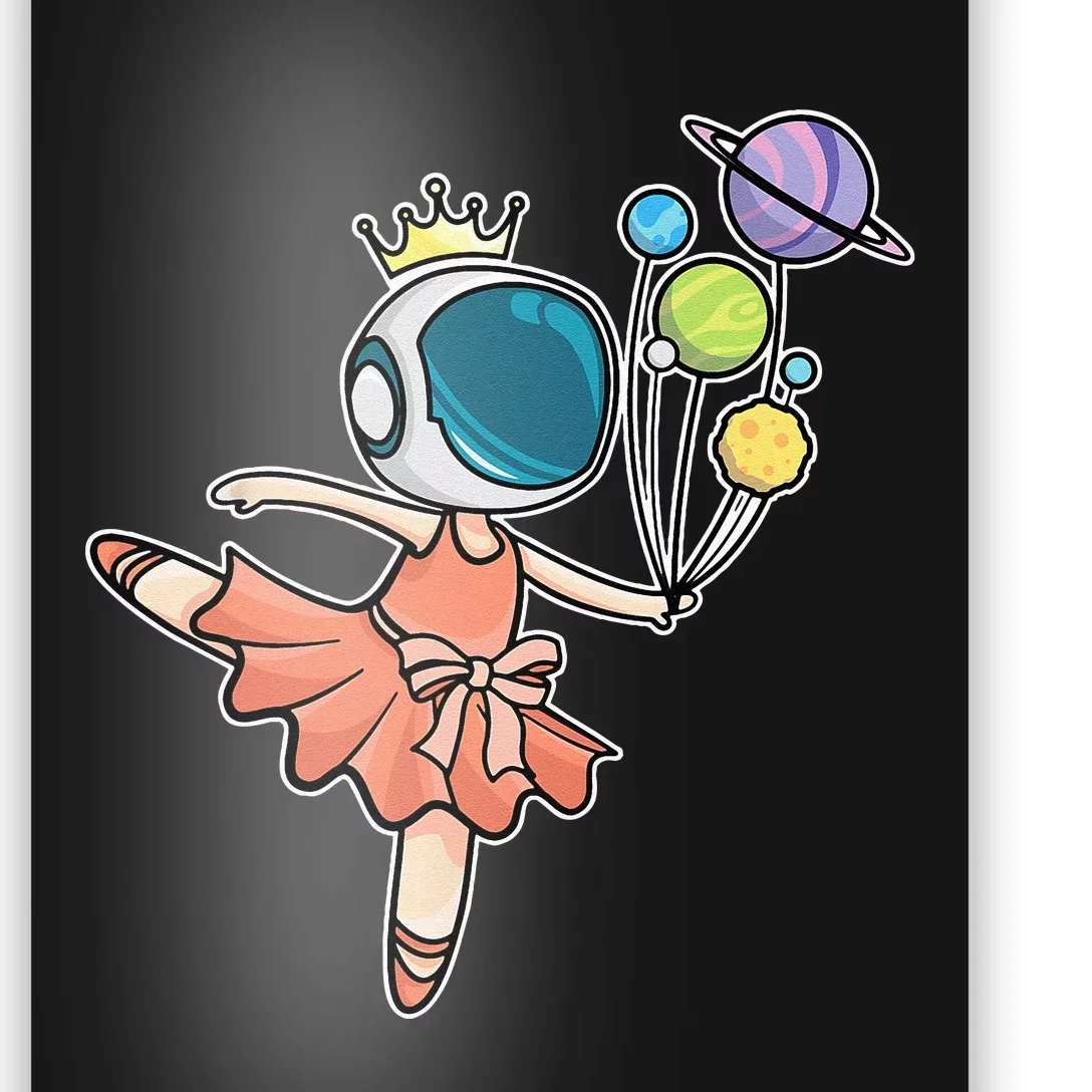 Cute Ballerina Girl Space Astronaut Poster