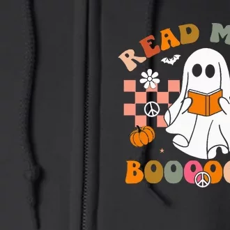 Cute Booooks Ghost Read More Books Funny Teacher Halloween Full Zip Hoodie