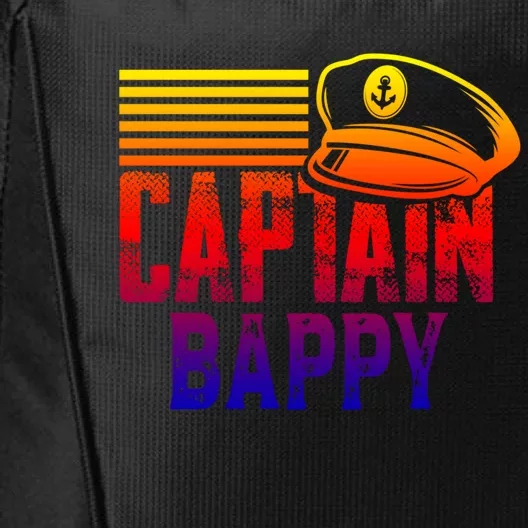 Captain Bappy Gift Sailing Captain Hat Boat Owner Boating Funny Gift City Backpack