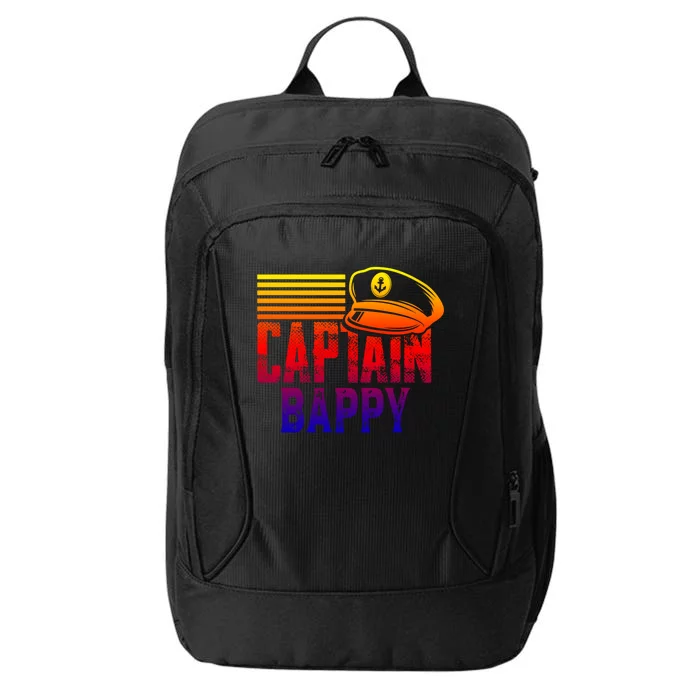 Captain Bappy Gift Sailing Captain Hat Boat Owner Boating Funny Gift City Backpack