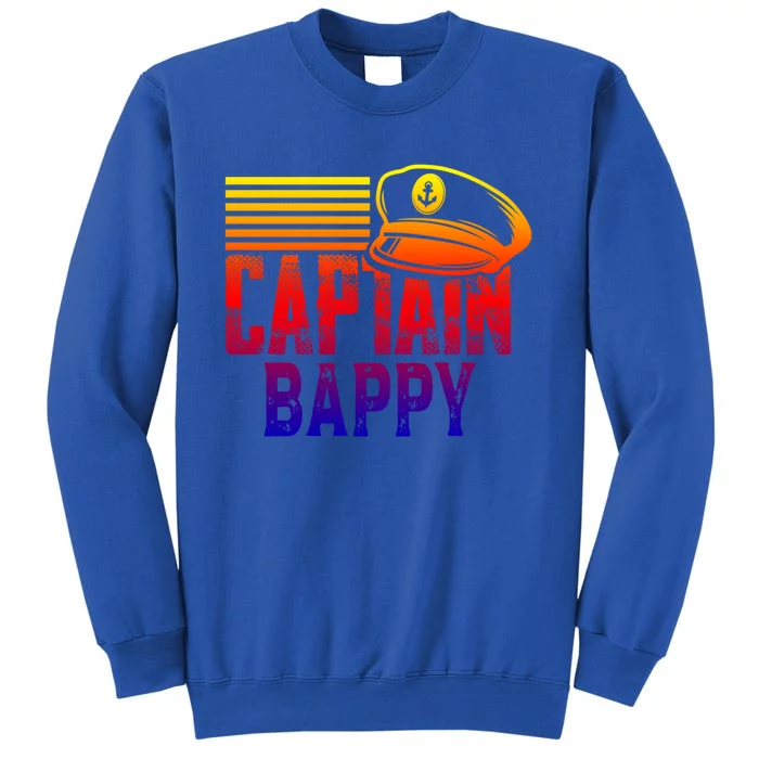 Captain Bappy Gift Sailing Captain Hat Boat Owner Boating Funny Gift Tall Sweatshirt