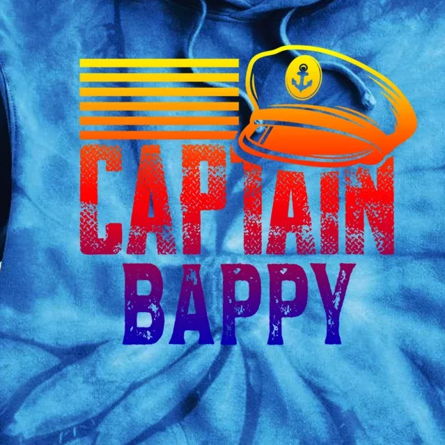 Captain Bappy Gift Sailing Captain Hat Boat Owner Boating Funny Gift Tie Dye Hoodie