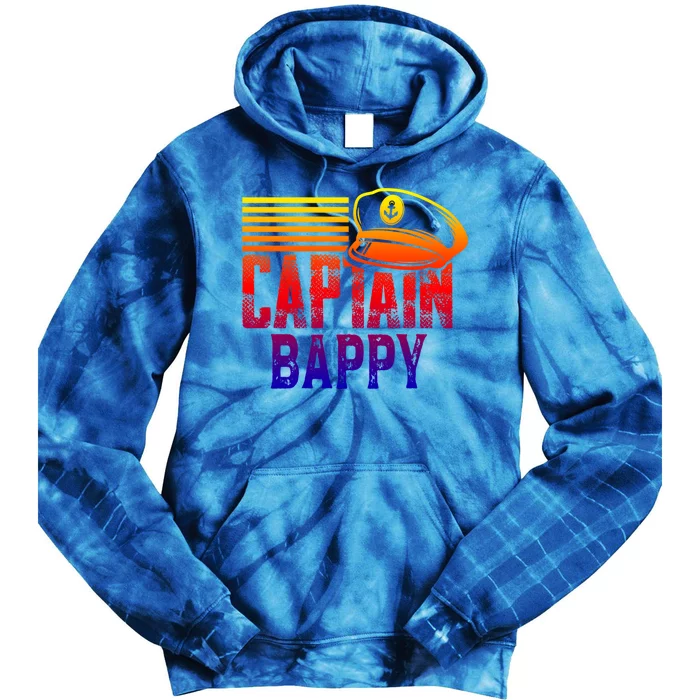 Captain Bappy Gift Sailing Captain Hat Boat Owner Boating Funny Gift Tie Dye Hoodie