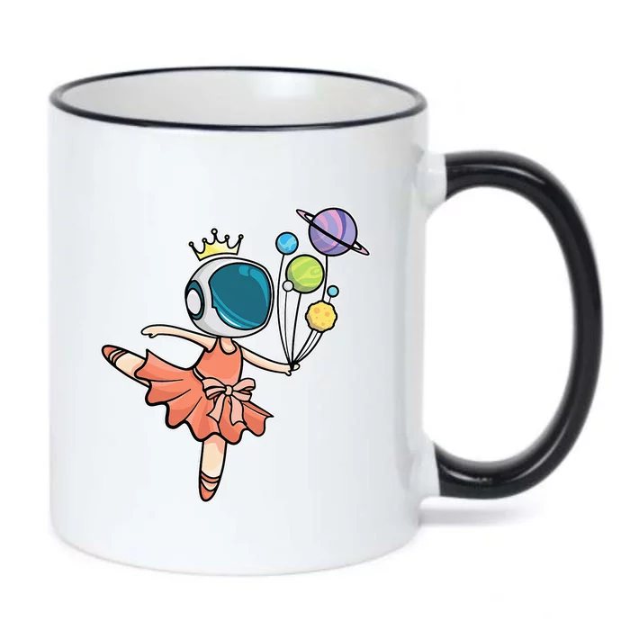 Cute Ballerina Girl Space Astronaut Black Color Changing Mug