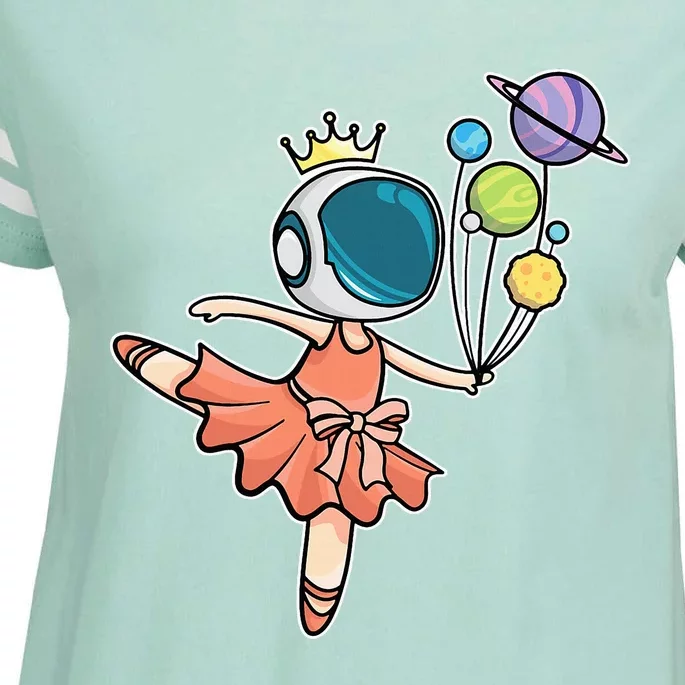 Cute Ballerina Girl Space Astronaut Enza Ladies Jersey Football T-Shirt