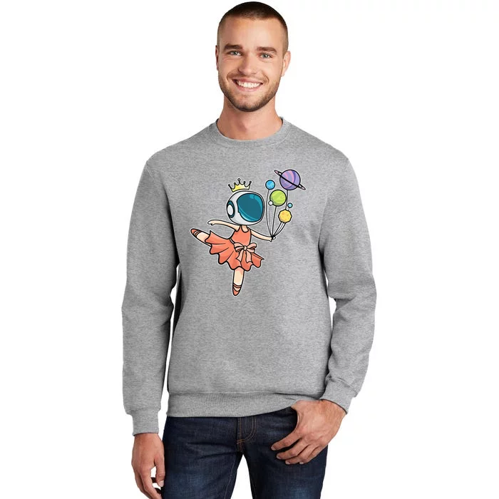 Cute Ballerina Girl Space Astronaut Tall Sweatshirt