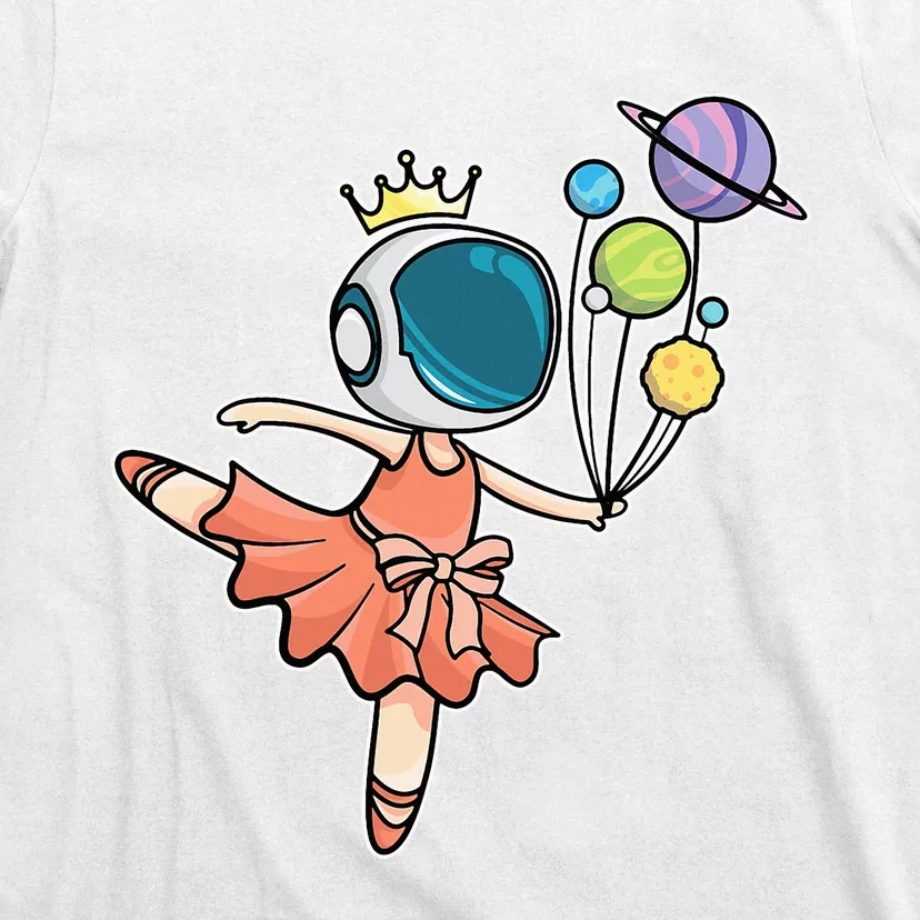 Cute Ballerina Girl Space Astronaut T-Shirt