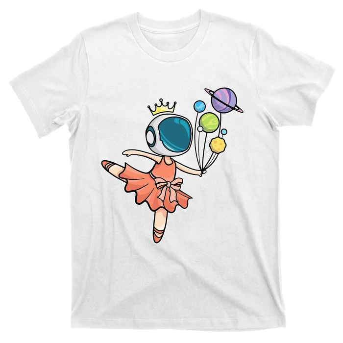 Cute Ballerina Girl Space Astronaut T-Shirt