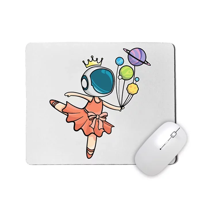 Cute Ballerina Girl Space Astronaut Mousepad