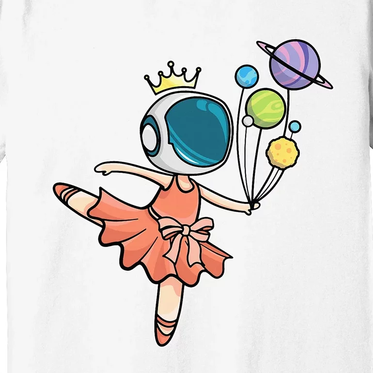 Cute Ballerina Girl Space Astronaut Premium T-Shirt