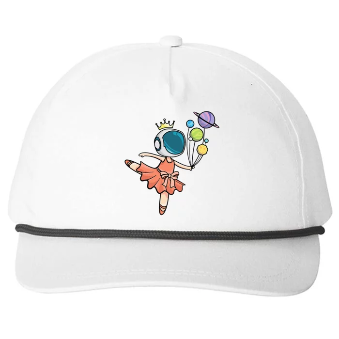 Cute Ballerina Girl Space Astronaut Snapback Five-Panel Rope Hat