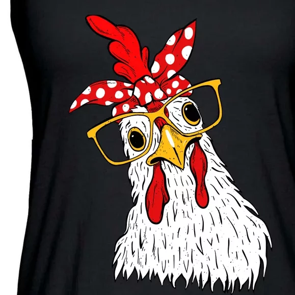 Chicken Bandana Girl Poultry Owner Rancher Farmer Backyard Ladies Essential Flowy Tank