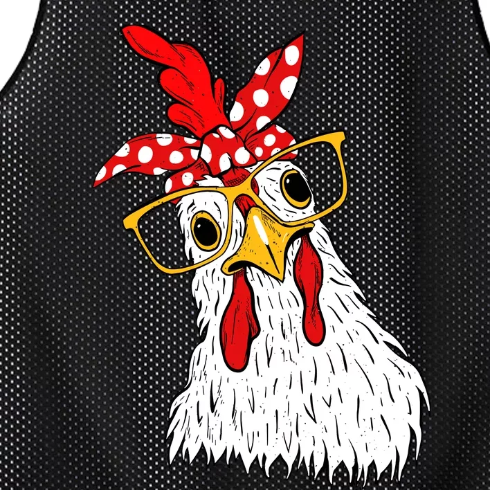 Chicken Bandana Girl Poultry Owner Rancher Farmer Backyard Mesh Reversible Basketball Jersey Tank