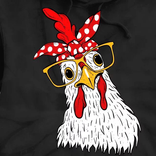 Chicken Bandana Girl Poultry Owner Rancher Farmer Backyard Tie Dye Hoodie