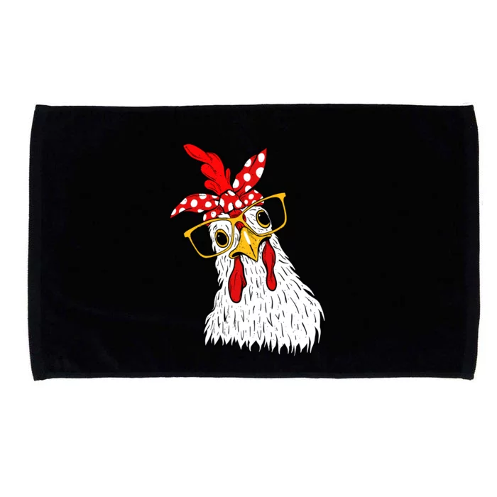 Chicken Bandana Girl Poultry Owner Rancher Farmer Backyard Microfiber Hand Towel