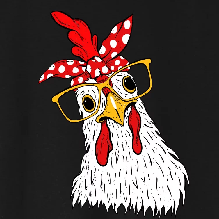 Chicken Bandana Girl Poultry Owner Rancher Farmer Backyard Women's Crop Top Tee