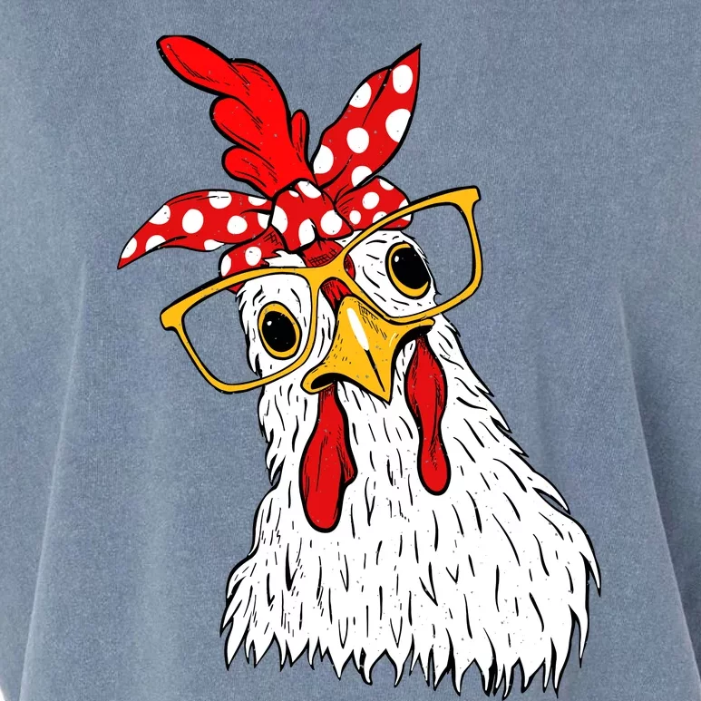 Chicken Bandana Girl Poultry Owner Rancher Farmer Backyard Garment-Dyed Women's Muscle Tee