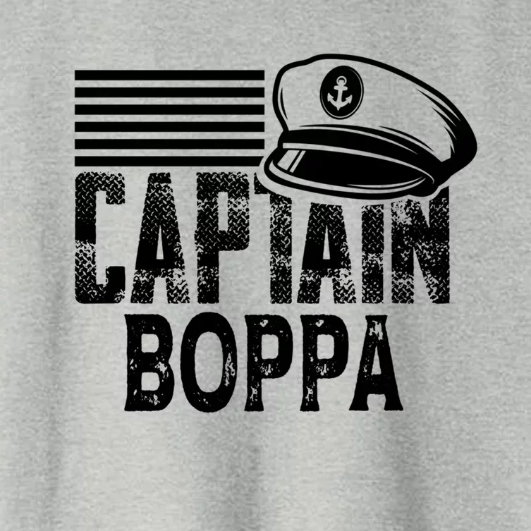 Captain Boppa Gift Sailing Captain Hat Boat Owner Boating Meaningful Gift Women's Crop Top Tee