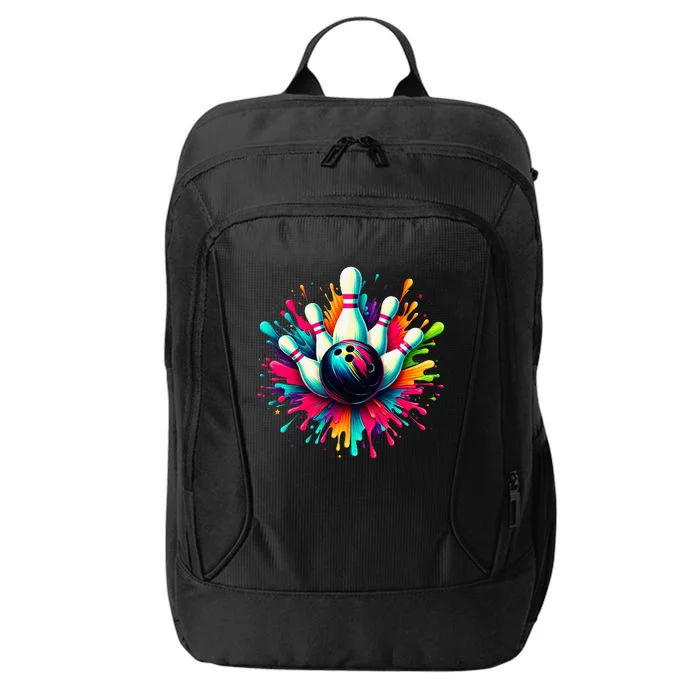 Colorful Bowling Game Day Bowling Cute Colorsplash Ball City Backpack