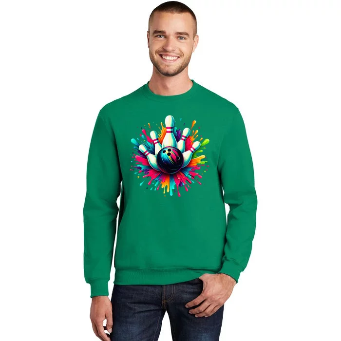 Colorful Bowling Game Day Bowling Cute Colorsplash Ball Sweatshirt