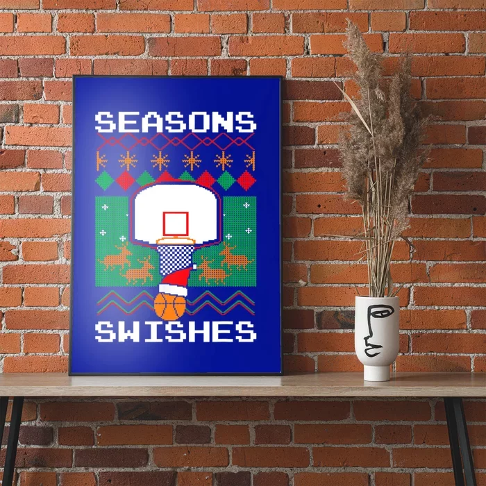 Christmas Basketball Gift Seasons Swishes Xmas Ugly Sweater Gift Poster