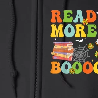 Cute Booooks Ghost Read More Books Funny Teacher Halloween Full Zip Hoodie