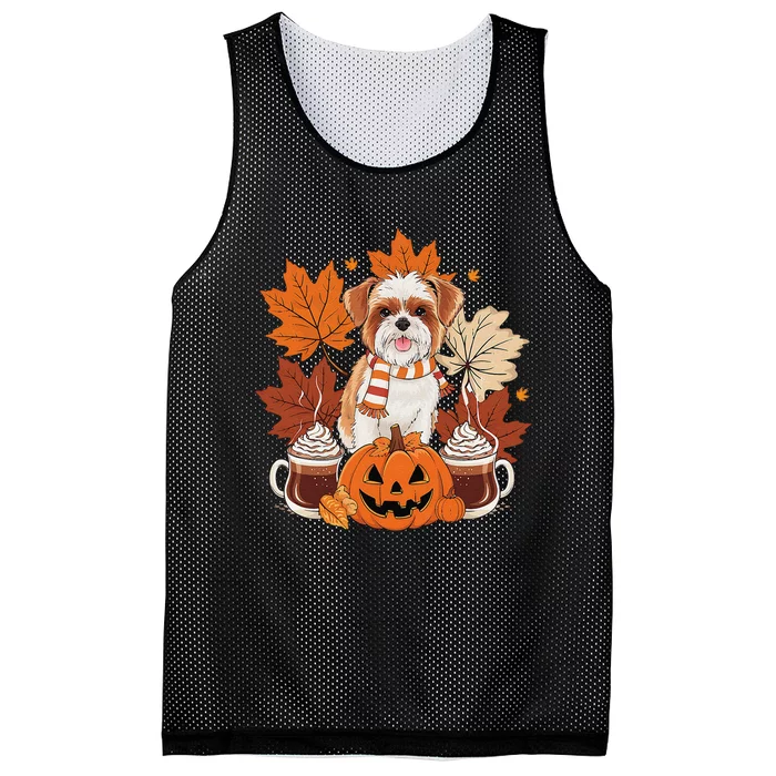 Cute Brussels Griffon Dog Cozy Scarf Autumn Halloween Coffee Mesh Reversible Basketball Jersey Tank